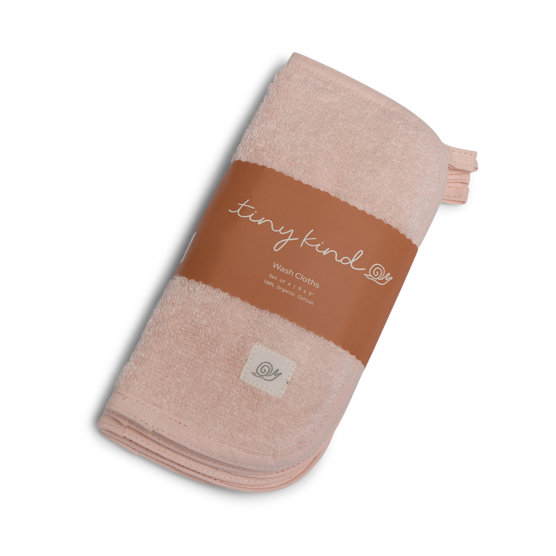 Tiny Kind Organic Washcloths 4 Pack - Cloud Pink.