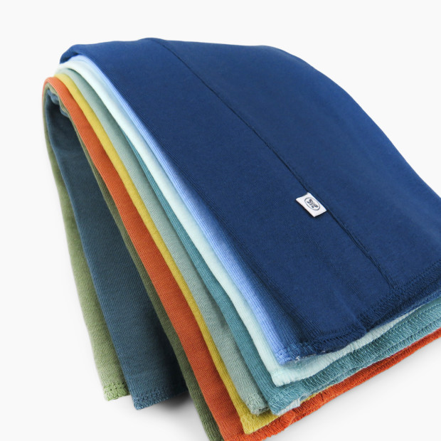 Honest Baby Clothing 10-Pack Organic Cotton Tri-fold Burp Cloths - Blue Rainbow Gem, Os.