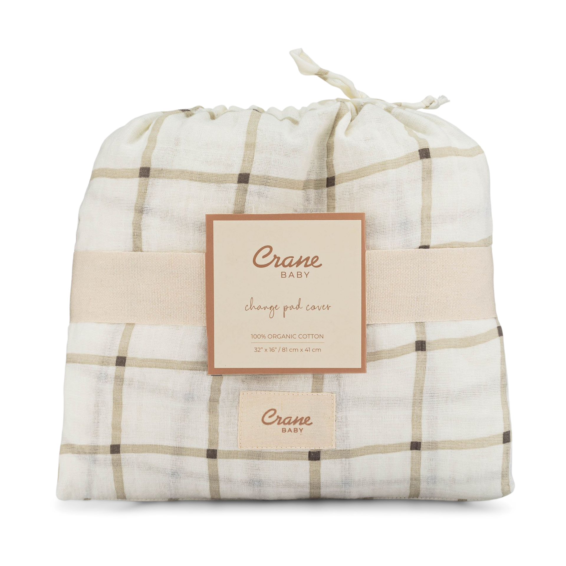 Crane Baby Avery Organic Cotton Change Pad Cover - Check.