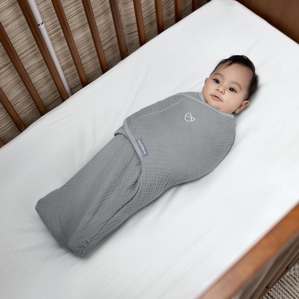 Ingenuity SwaddleMe Muslin Original Swaddle - Granite, 0-3 M.