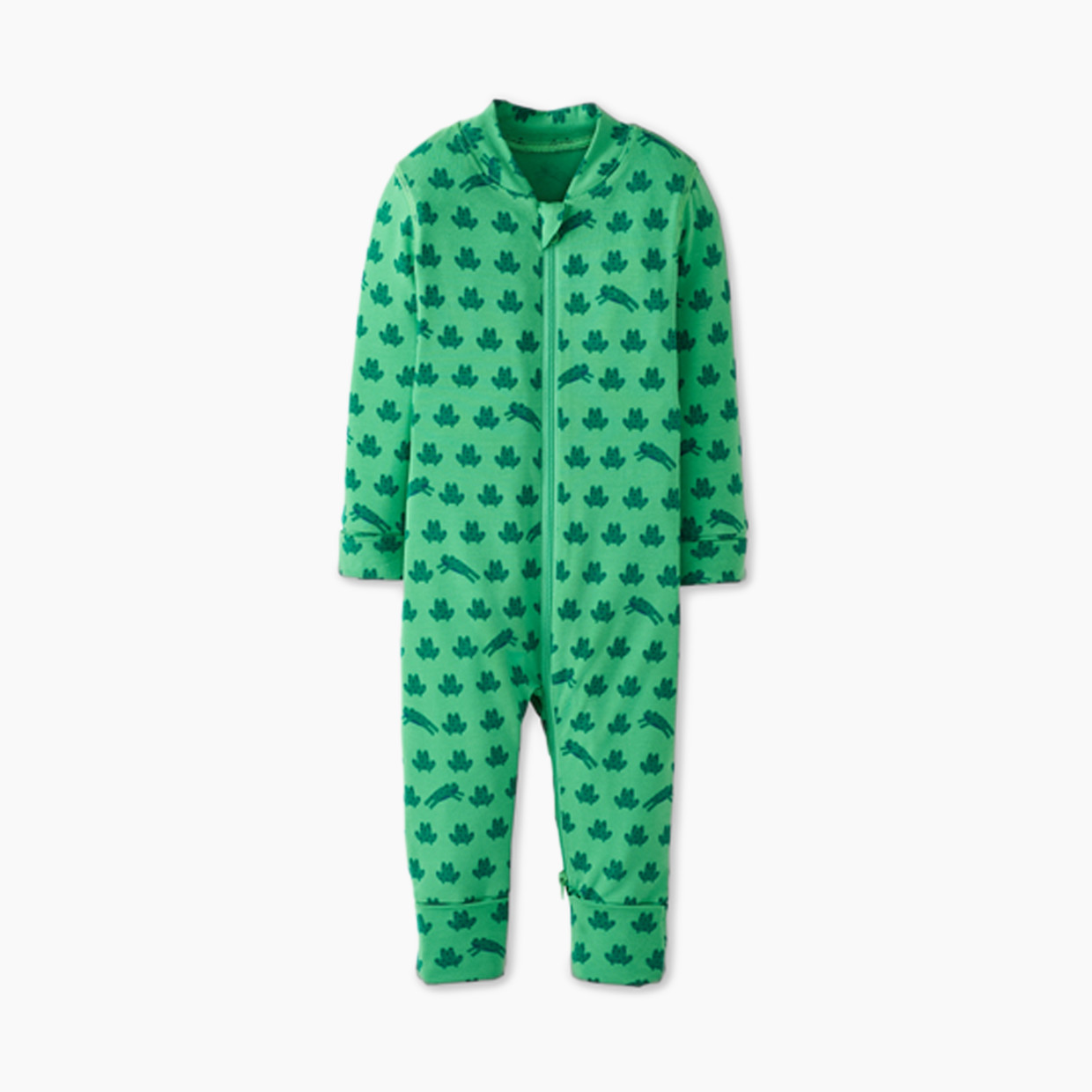 Hanna Andersson Baby 2-Way Zip Sleeper in HannaSoft™ - Mini Ribbit, 0-3 M.