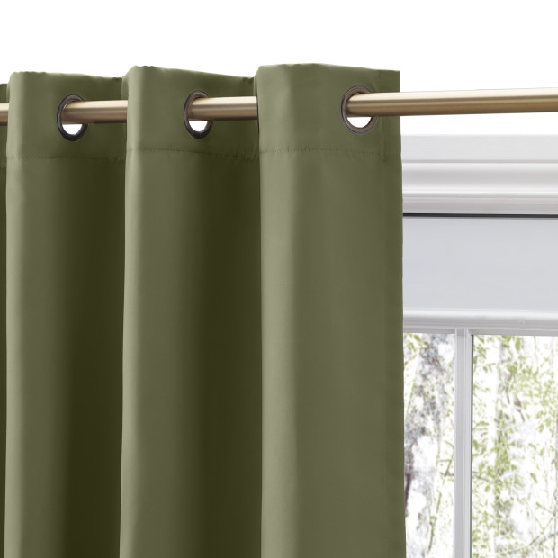 Ricardo Trading Ultimate Black Out Grommet Window Panel Curtain - Sage, 56"W X 96"L.