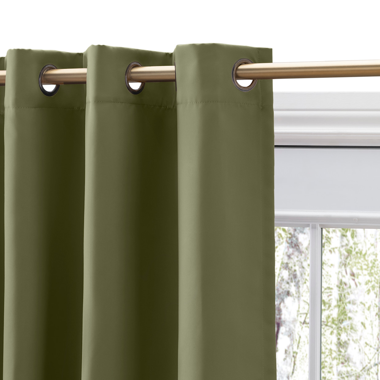 Ricardo Trading Ultimate Black Out Grommet Window Panel Curtain - Sage, 56"W X 72"L.