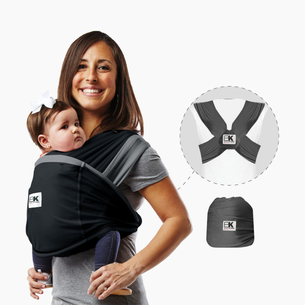 Baby K'tan Active Oasis Baby Wrap Carrier - Black & Grey, Small.