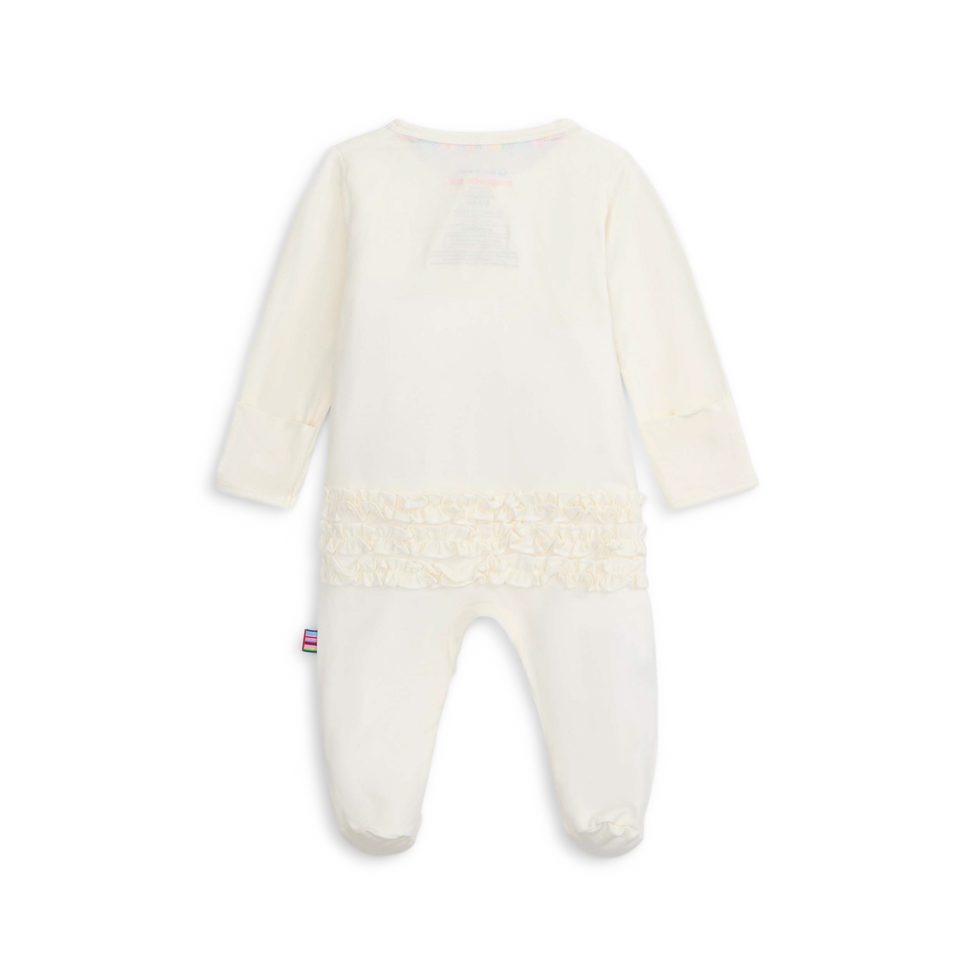 Magnetic Me Modal Magnetic Ruffle Footie - Egret, 3-6 M.