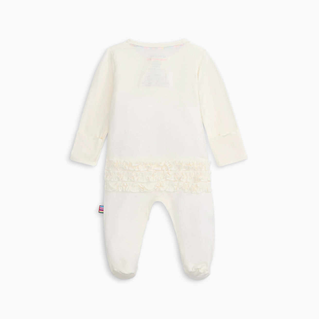 Magnetic Me Modal Magnetic Ruffle Footie - Egret, Newborn.