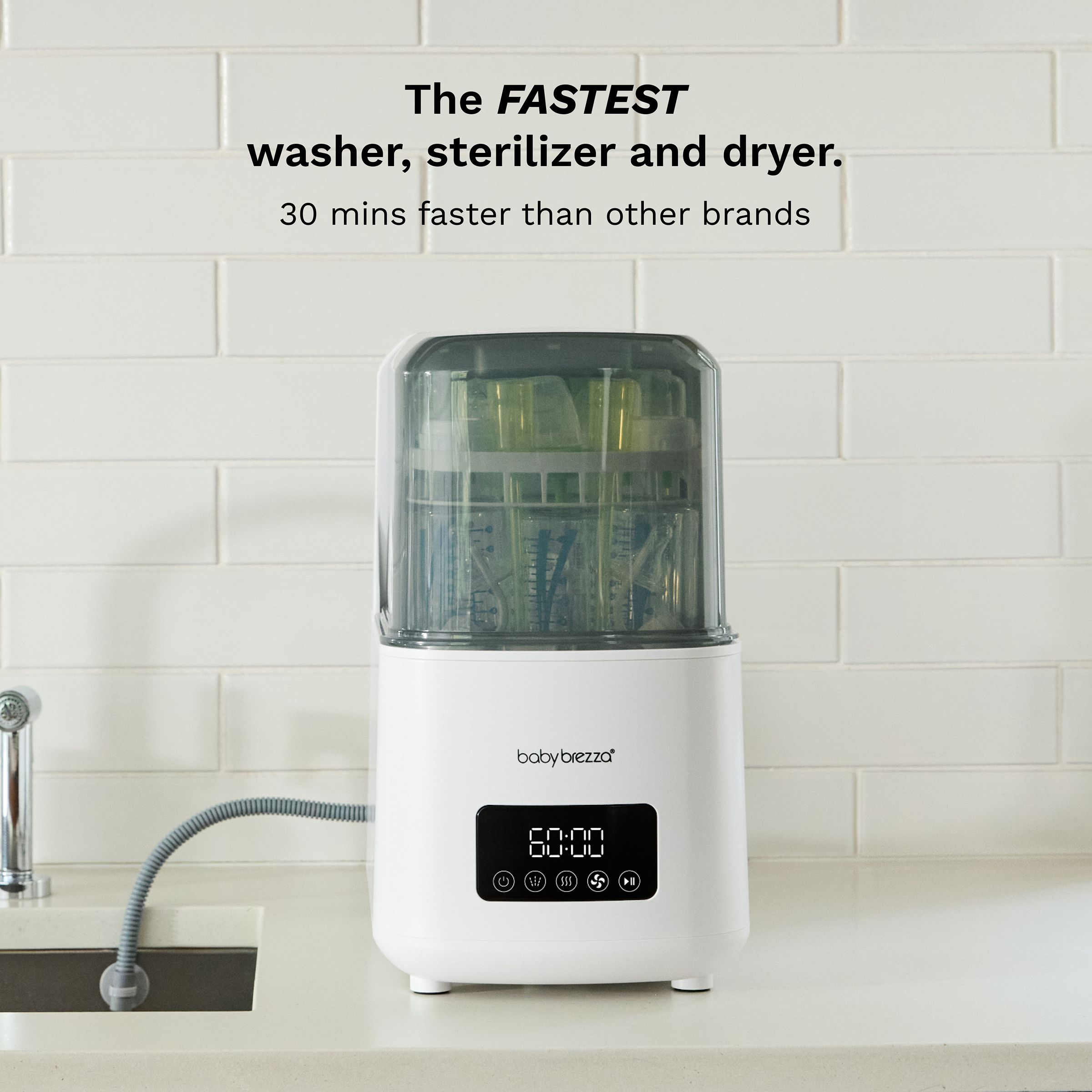 Baby Brezza ProWash 360 Bottle Washer - White.