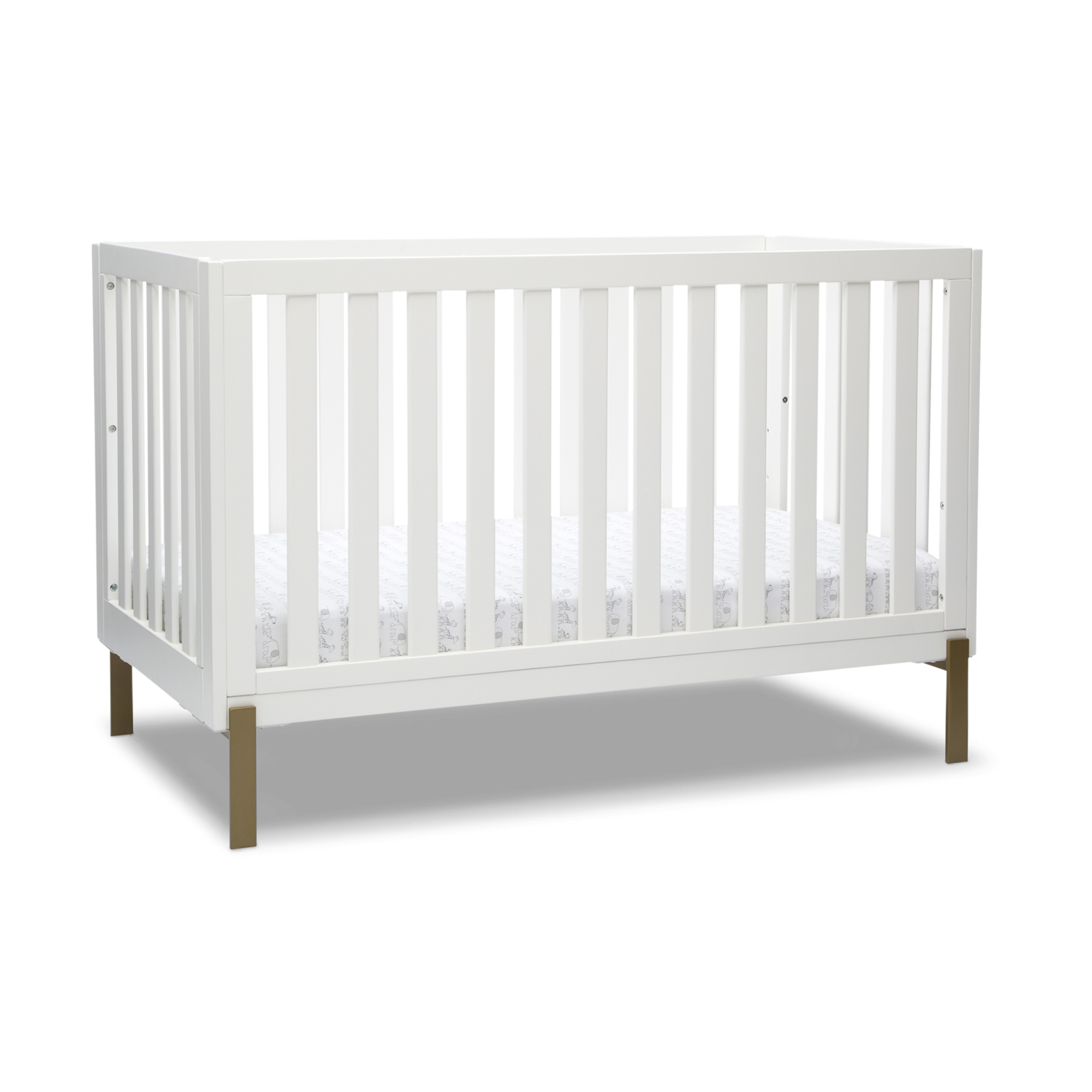 Delta Children Hendrix 4in1 Convertible Baby Crib Bianca White With