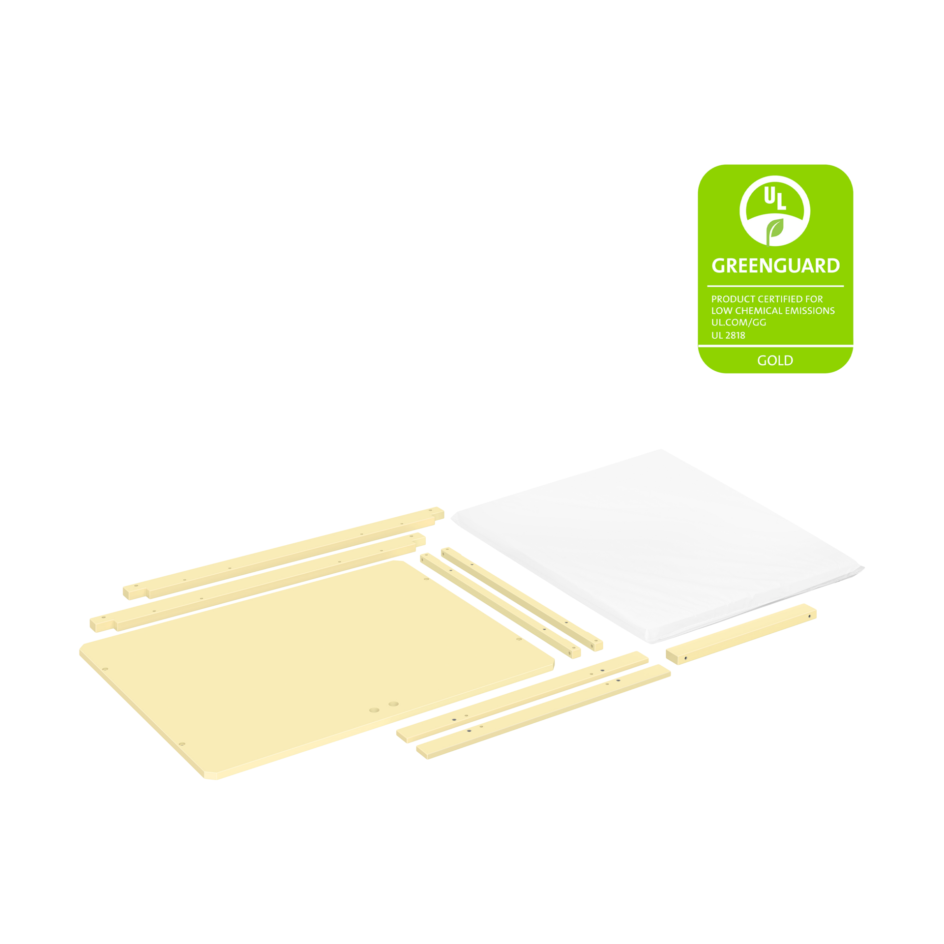 babyletto Rolli All-Stages Midi Crib Conversion Kit - Pale Yellow.