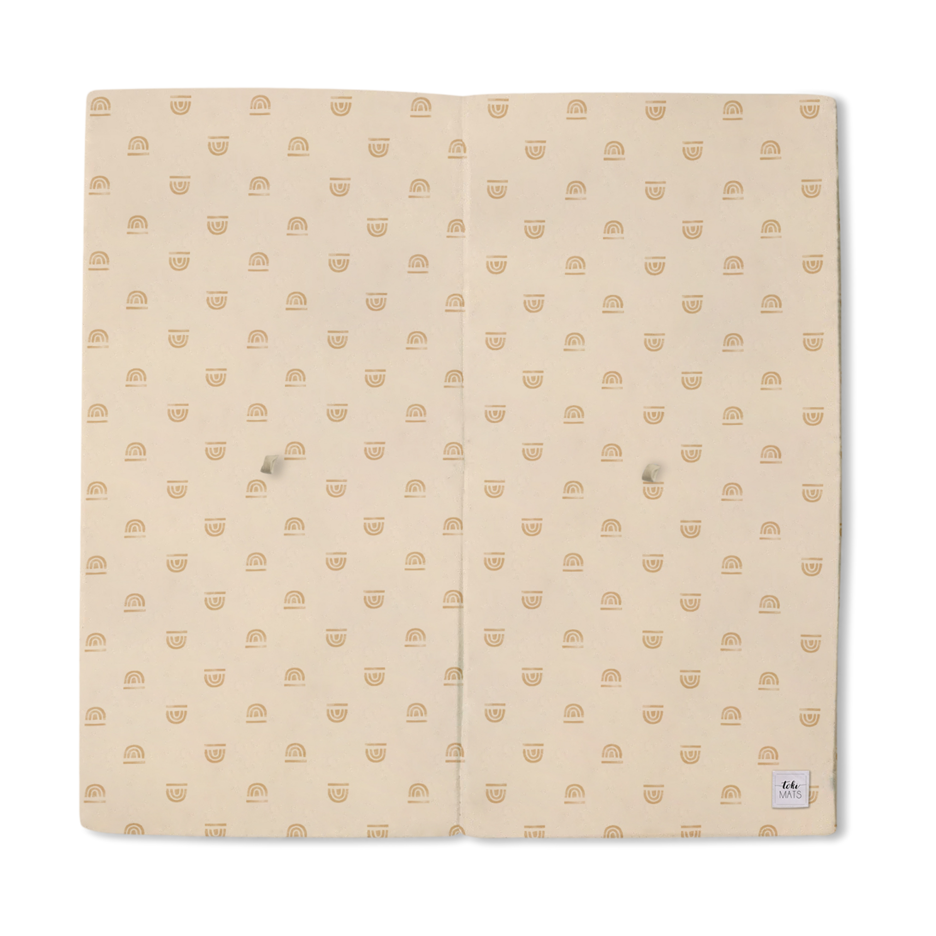 Toki Mats Standard Padded Play Mat Rainbow Stamp In Cream, Organic
