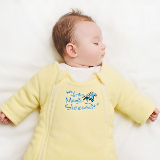 Baby Merlin's Magic Sleepsuit Microfleece Swaddle Transition Product - Yellow, 3-6 Months.