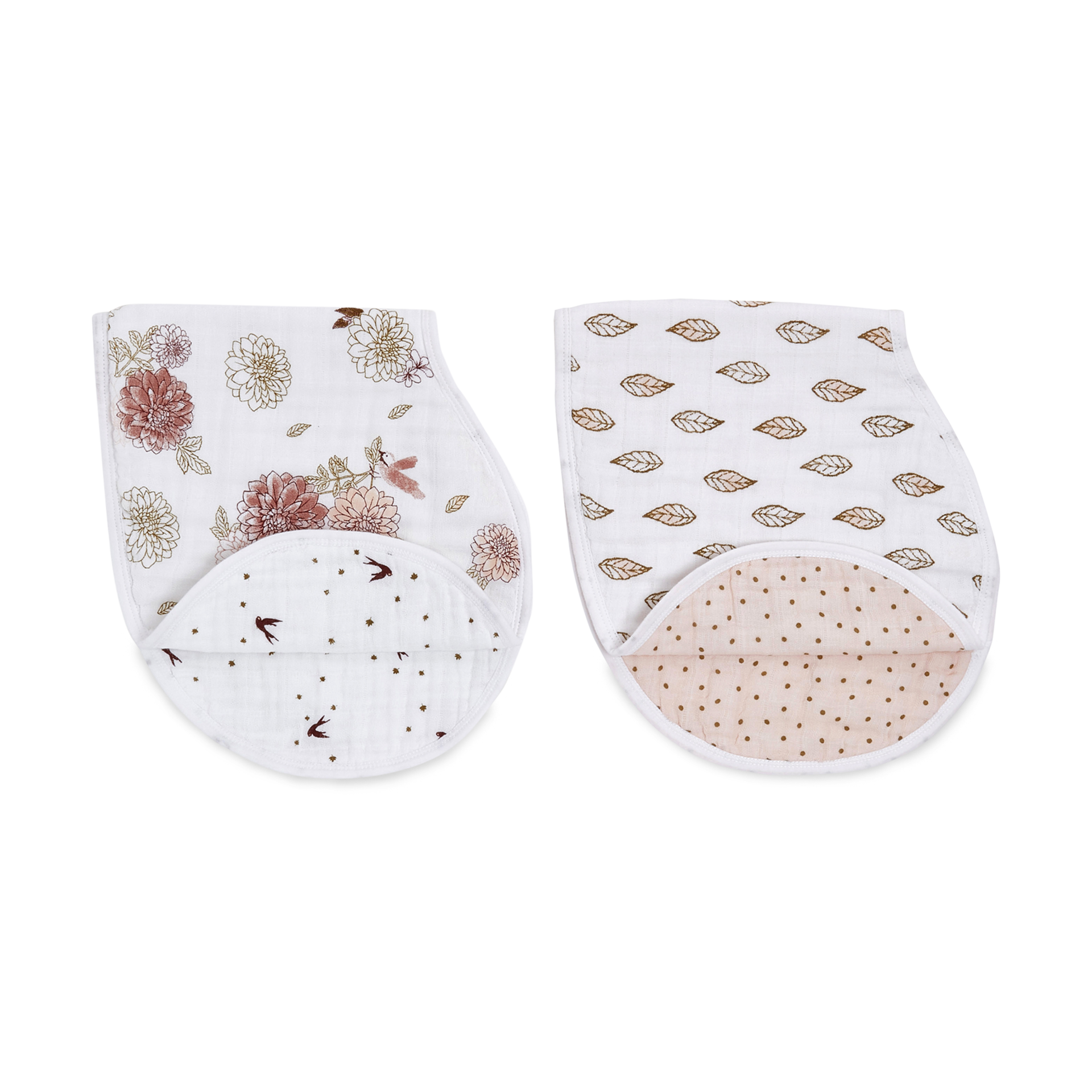Aden + Anais Cotton Muslin Burpy Bibs (2 Pack) - Dahlia