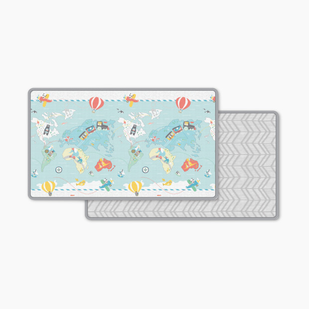 Skip Hop DOUBLEPLAY Reversible Playmat - Little Travelers/Herringbone.