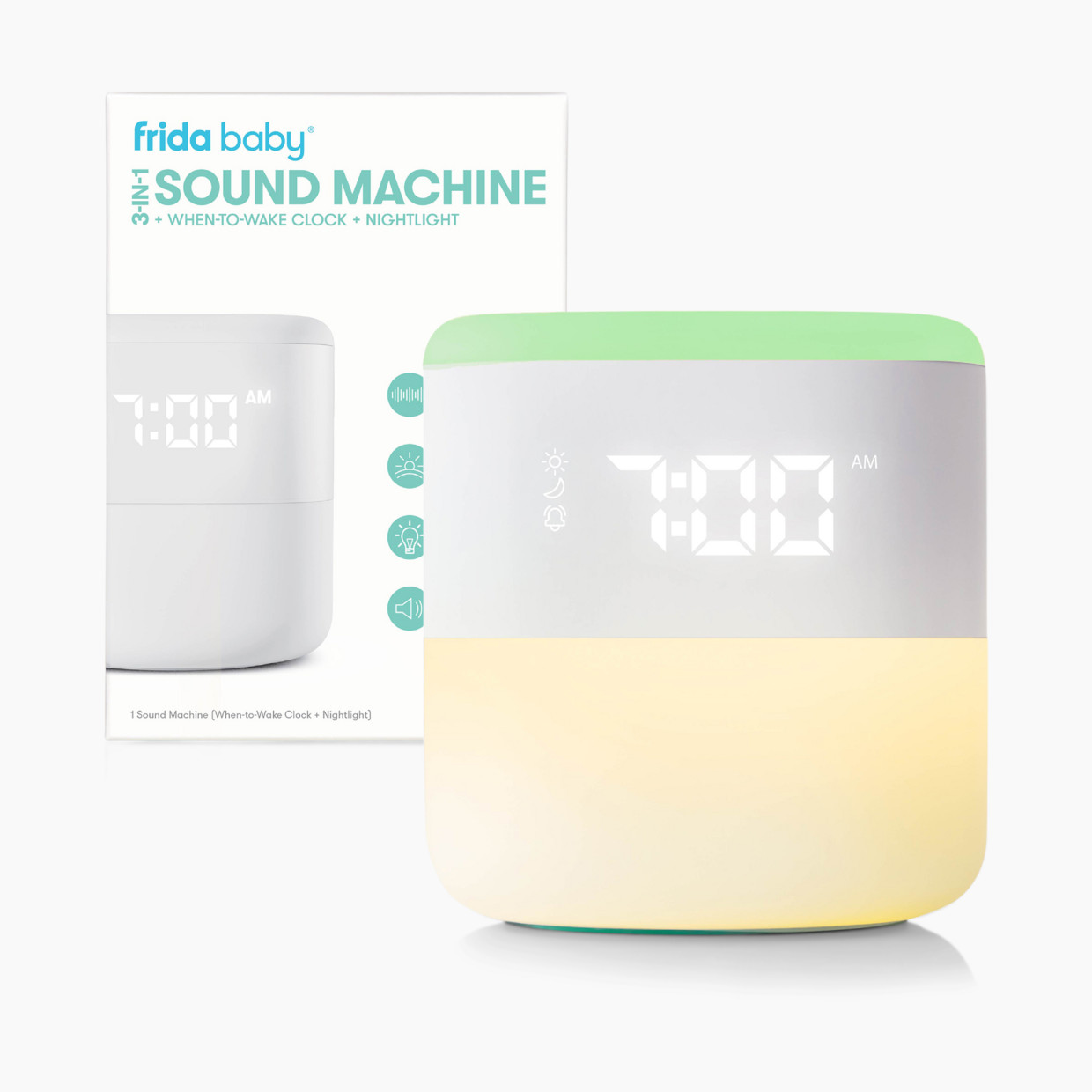 FridaBaby 3-in-1 Sound Machine & When-To-Wake Clock & Nightlight.