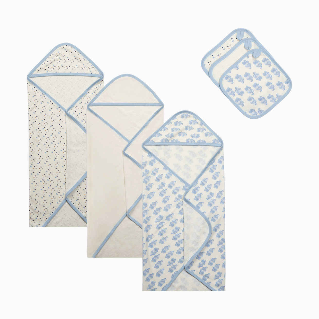 Small Story 6-Piece Organic Bath Time Set - Rain Drops.