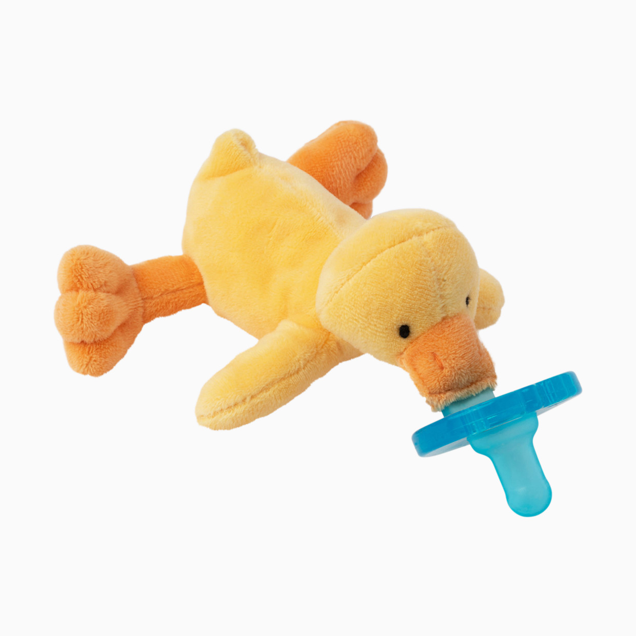 WubbaNub Pacifier - Baby Yellow Duck, Attached.