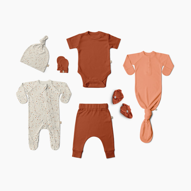 Goumi Kids x Babylist Bamboo & Organic Cotton 7-Piece Layette Gift Set - Clay.