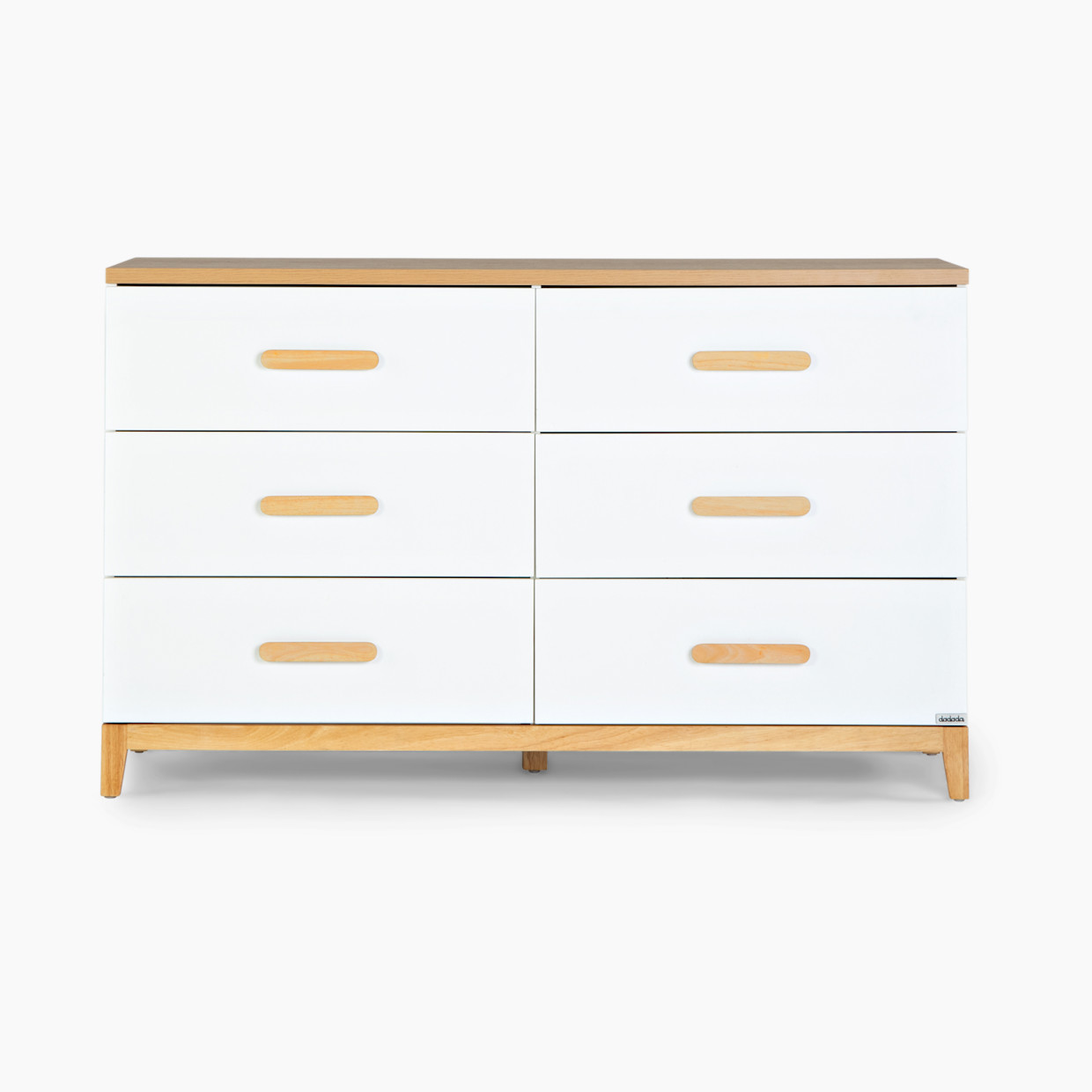 dadada Lala Big 6-Drawer Dresser - White/Red Oak.