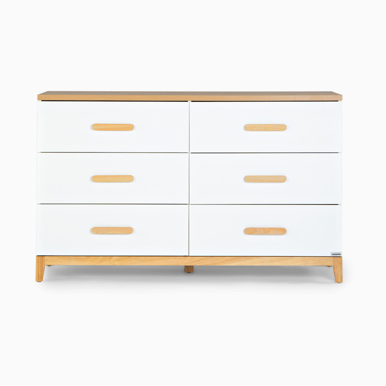 dadada Lala Big 6-Drawer Dresser - White/Red Oak.