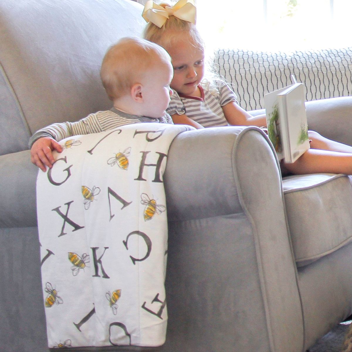 Burt's Bees Baby Reversible Organic Cotton Jersey Knit Blanket A Bee C Babylist Shop