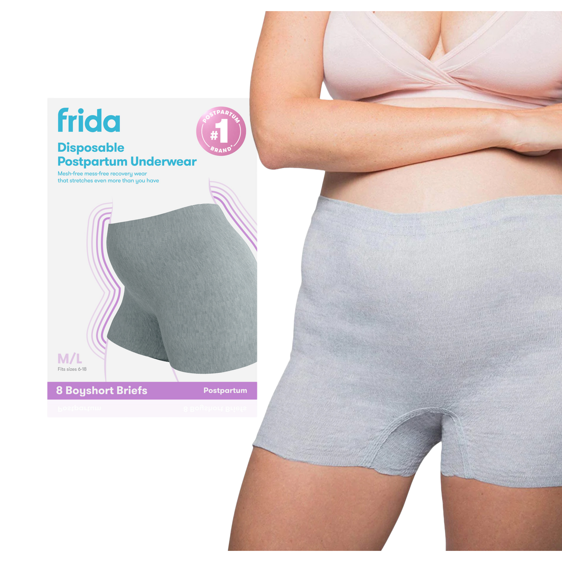 Frida Mom Disposable Boyshort Postpartum Underwear.