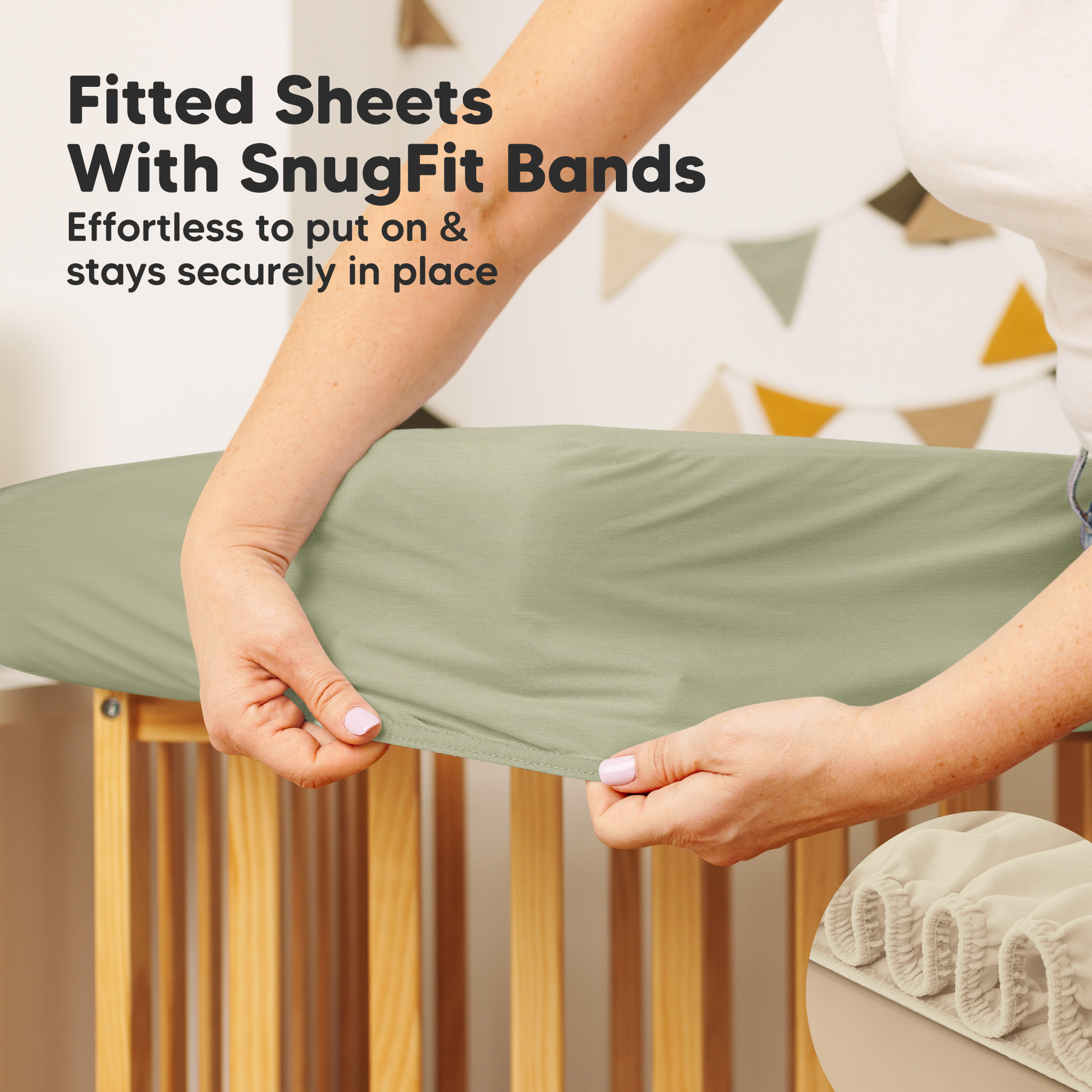 KeaBabies 2-Pack Mavy Protect+ Waterproof Crib Mattress Protector - Avocado.