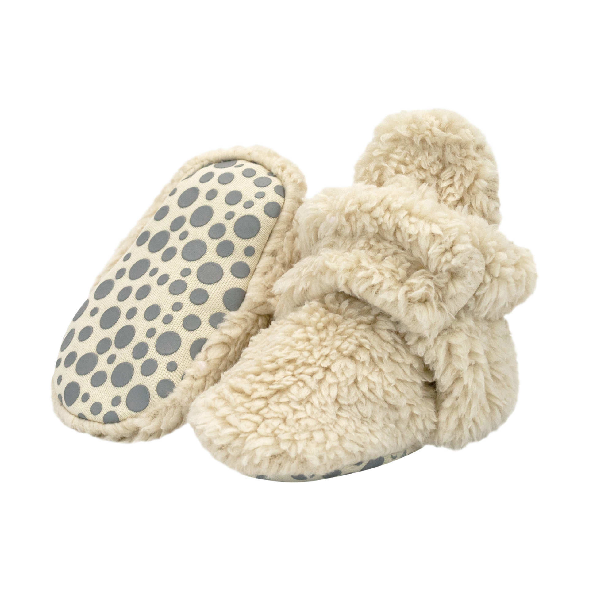 Zutano Furry Gripper Bootie - Oat Furry, 6 M.