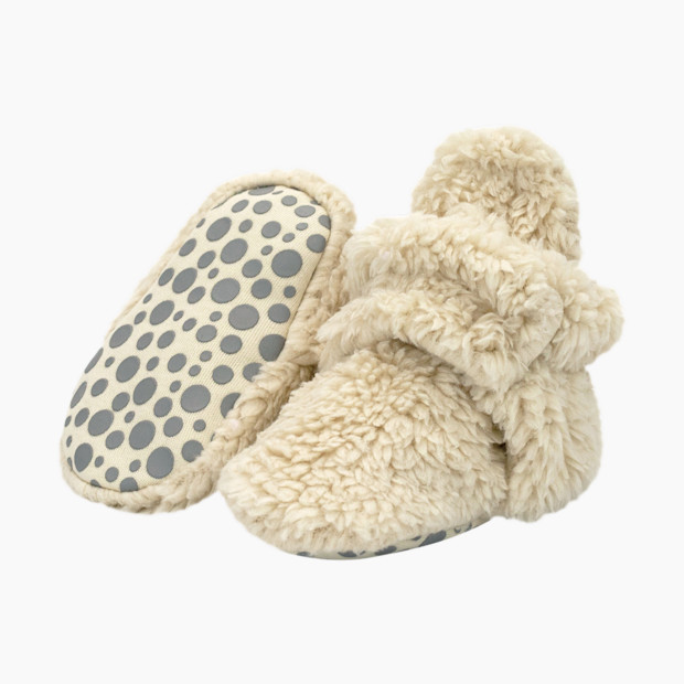 Zutano Furry Gripper Bootie - Oat Furry, 6 M.