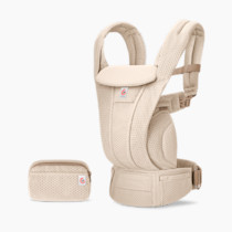 Ergobaby Omni Deluxe Baby Carrier Newborn to Toddler - Breathable Baby Carriers for Summer - All-Position Carrier with Enhanced Lumbar Support & Airflow (7-45 Pounds), Mesh, Natural Beige