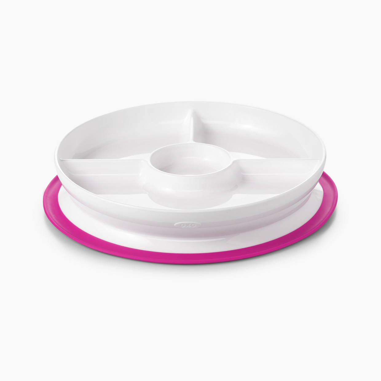 OXO Tot Stick & Stay Divided Plate - Pink.