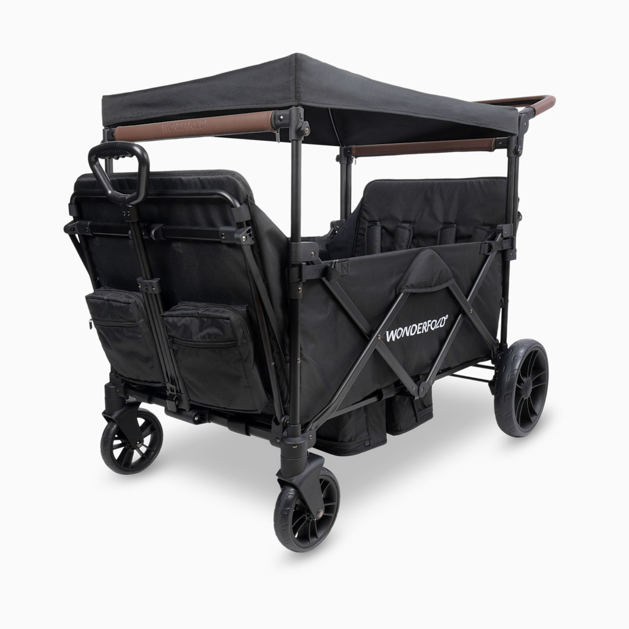 WonderFold Wagon Push & Pull Quad Stroller Wagon - Black.