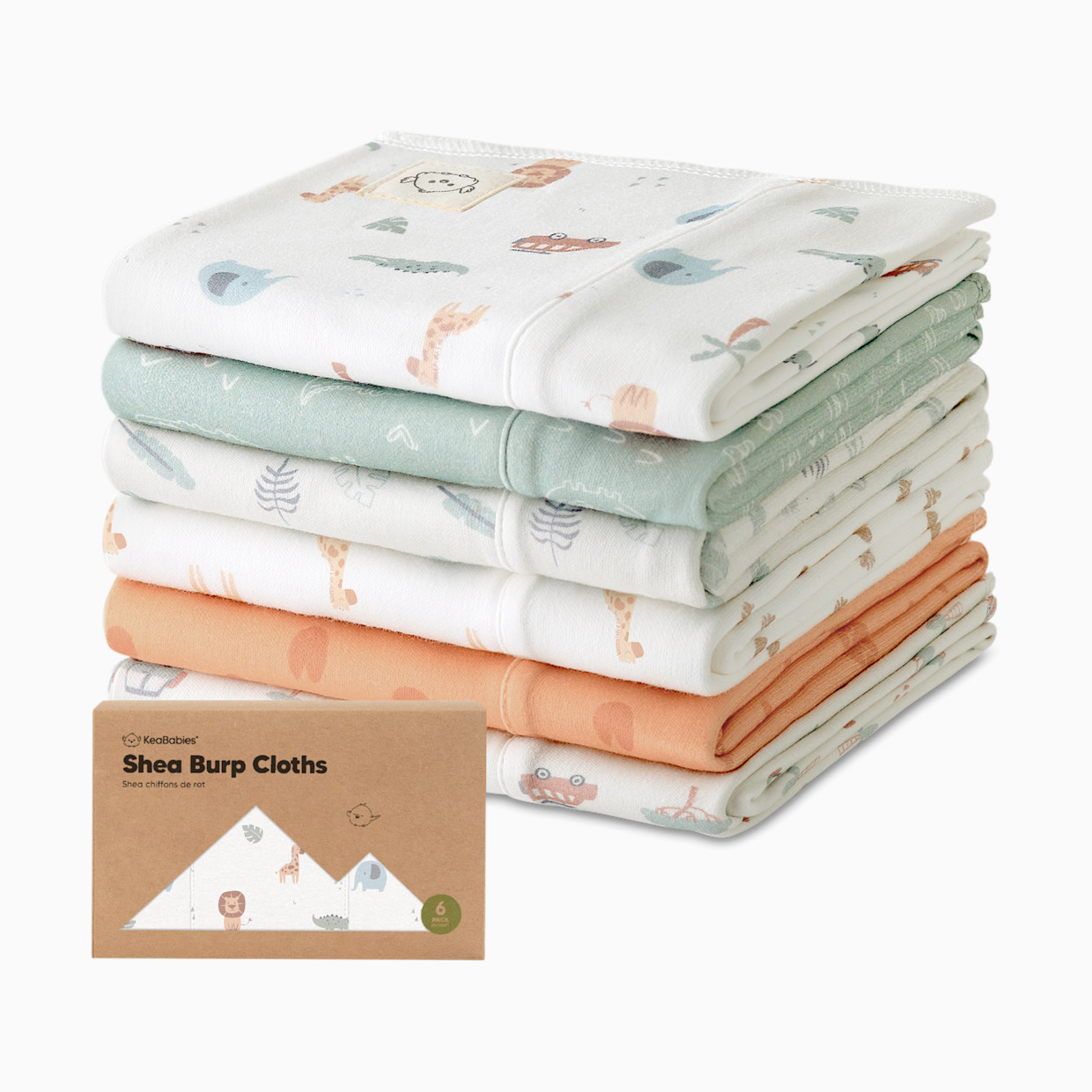 KeaBabies Shea Burp Cloths (6 Pack) - Wilderness.
