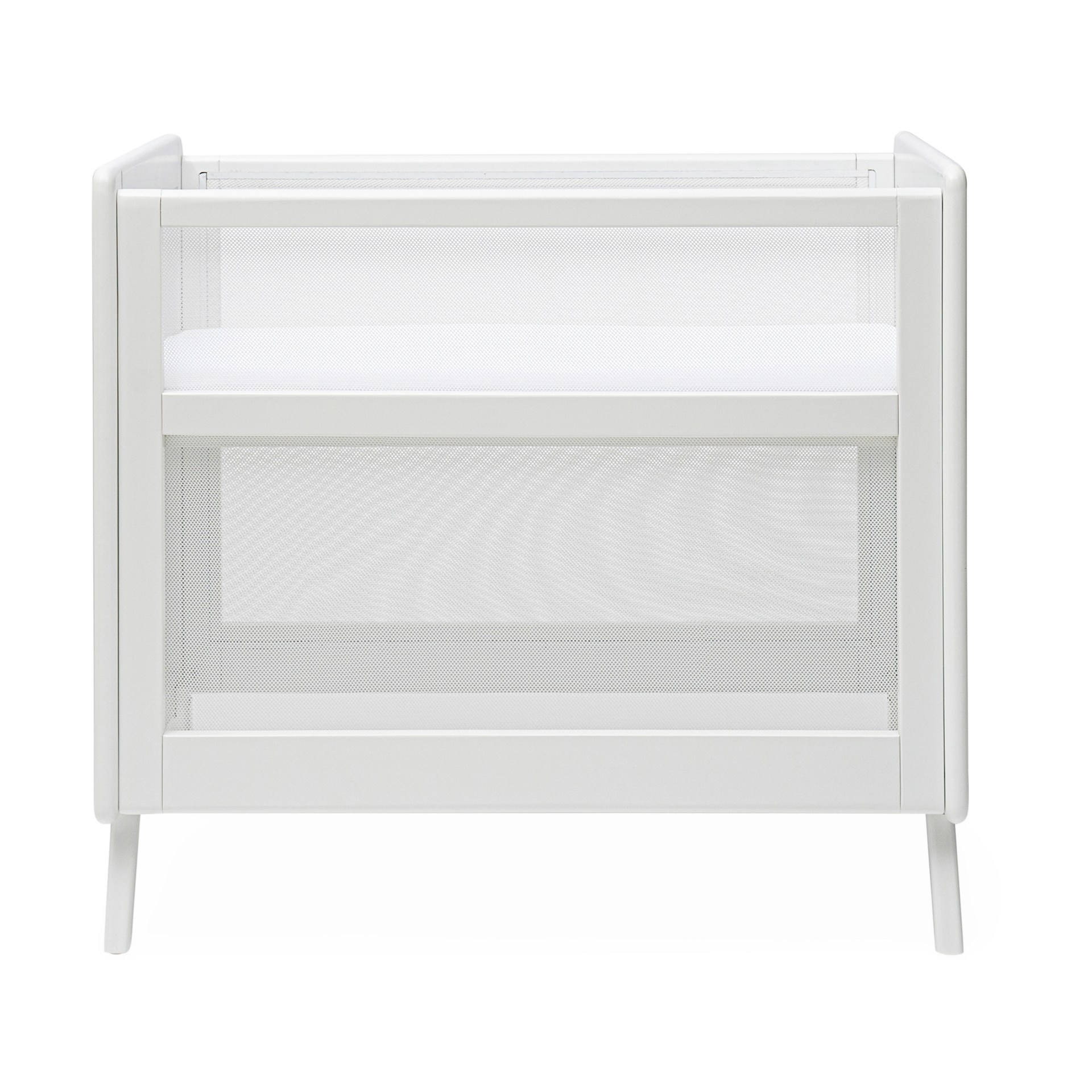 Halo 2-in-1 Breathable Mesh Convertible Mini Crib with Mattress - White.