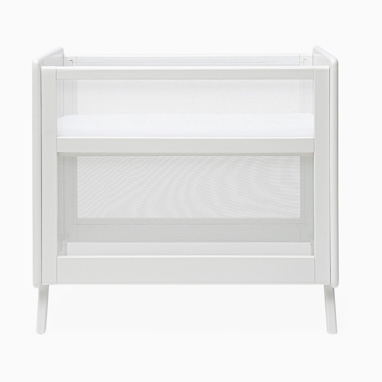 Halo 2-in-1 Breathable Mesh Convertible Mini Crib with Mattress - White.