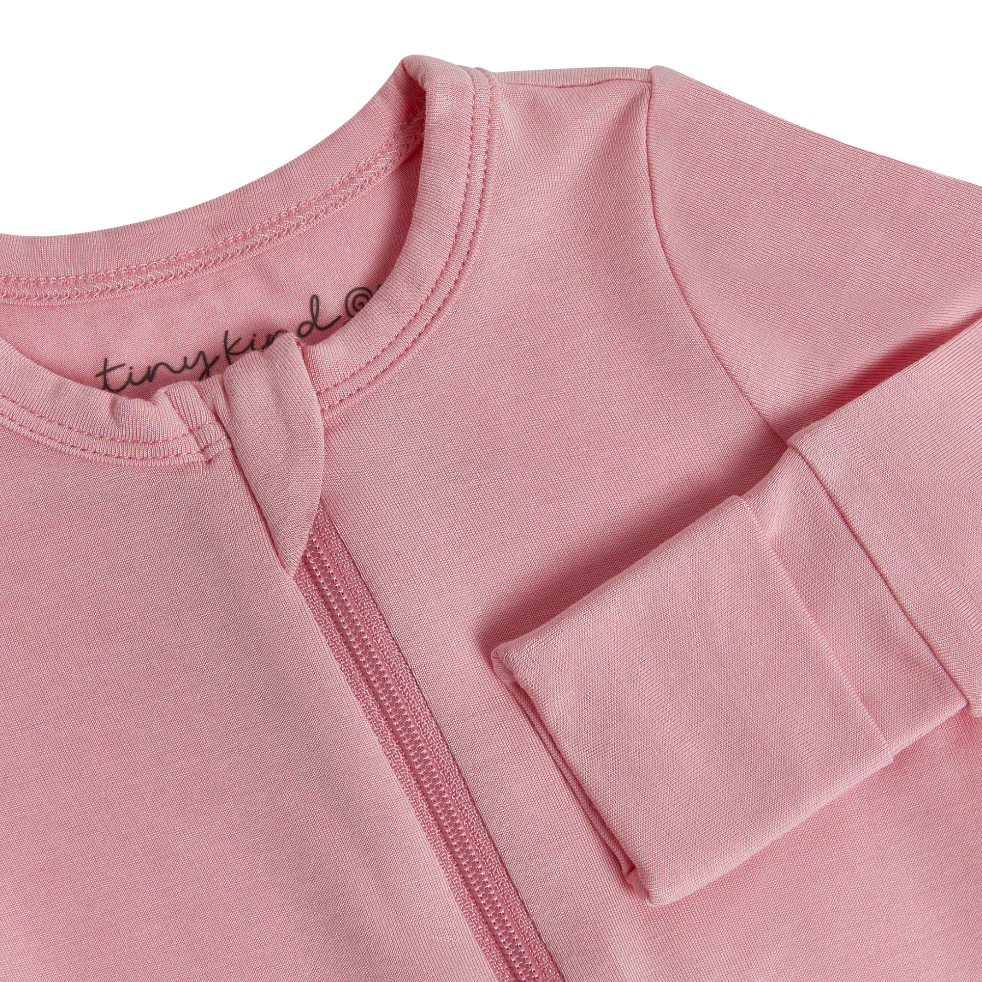 Tiny Kind Bamboo Viscose Convertible Footie - Pink, 6-12 M.