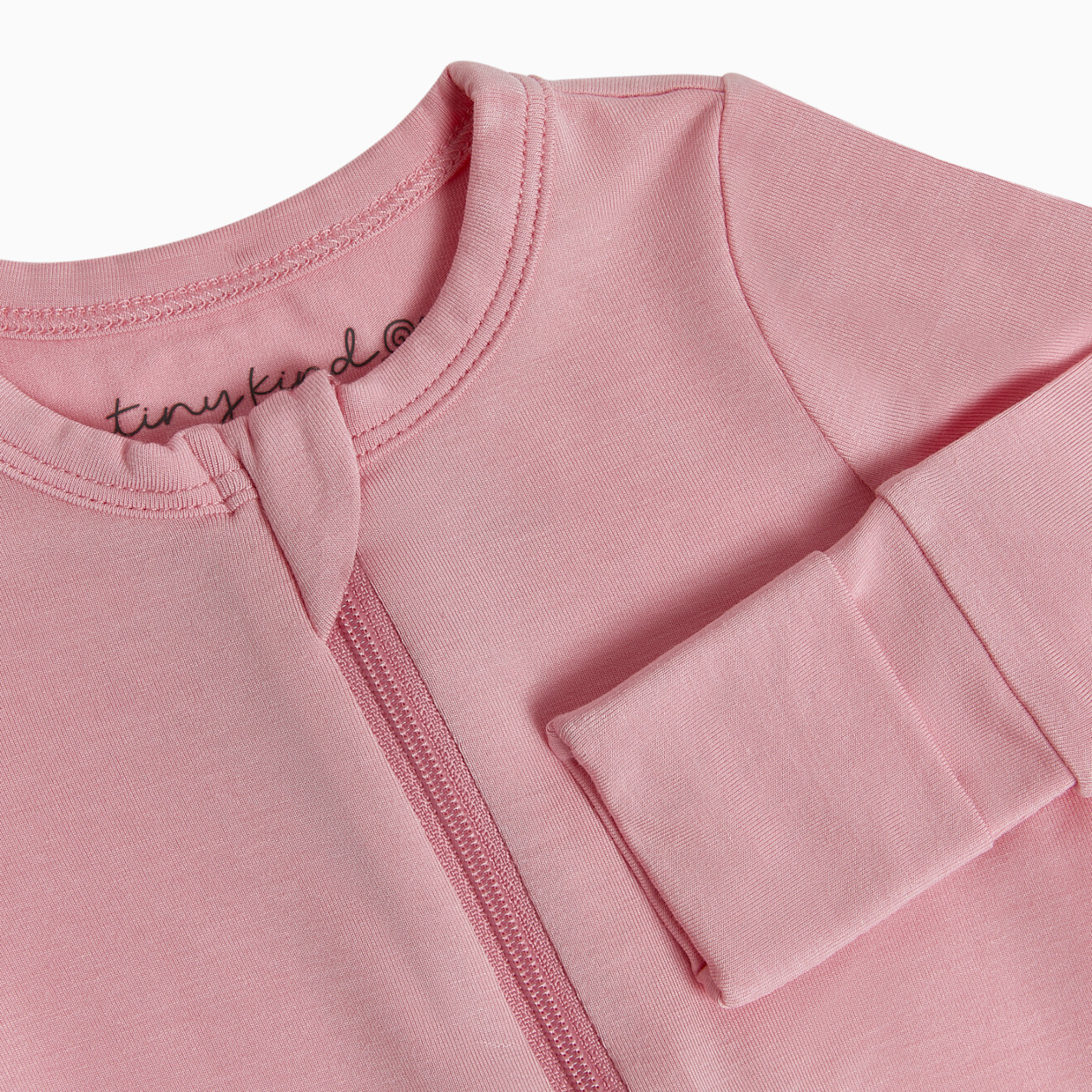 Tiny Kind Bamboo Viscose Convertible Footie - Pink, 6-12 M.