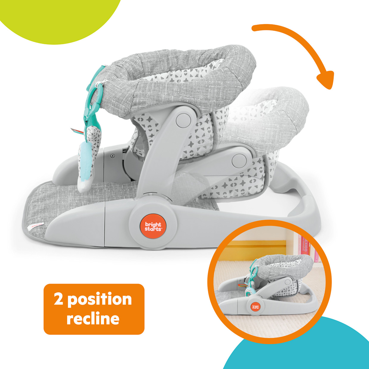 Baby Einstein Learn to Sit 2-Position Floor Seat - Heather Gray.