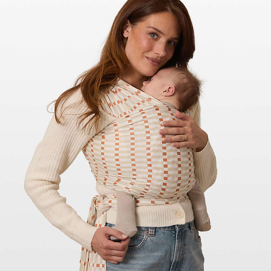 Biscotti Brown Check Baby Wrap .