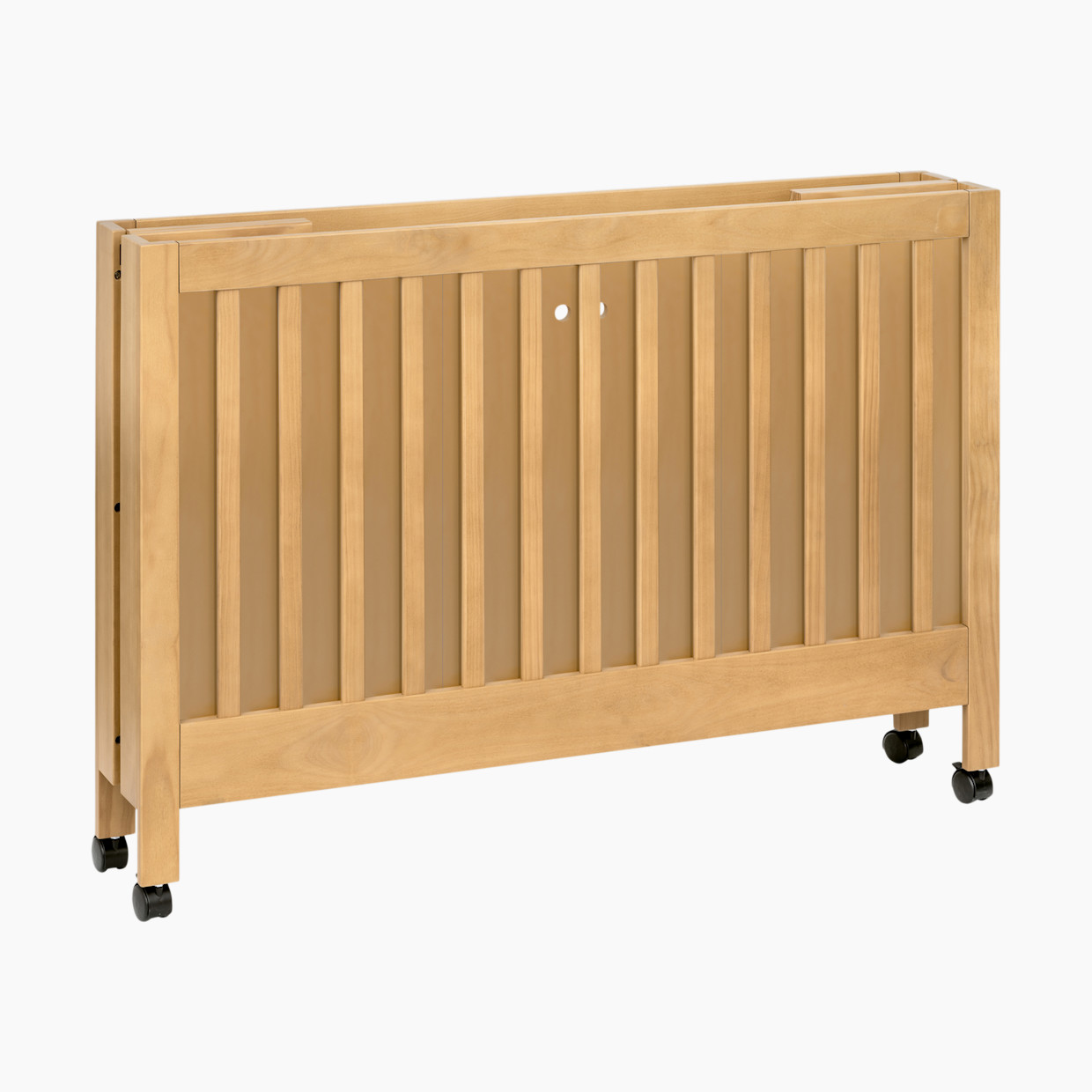 babyletto Maki Portable Folding Crib with Toddler Bed Conversion Kit - Honey.