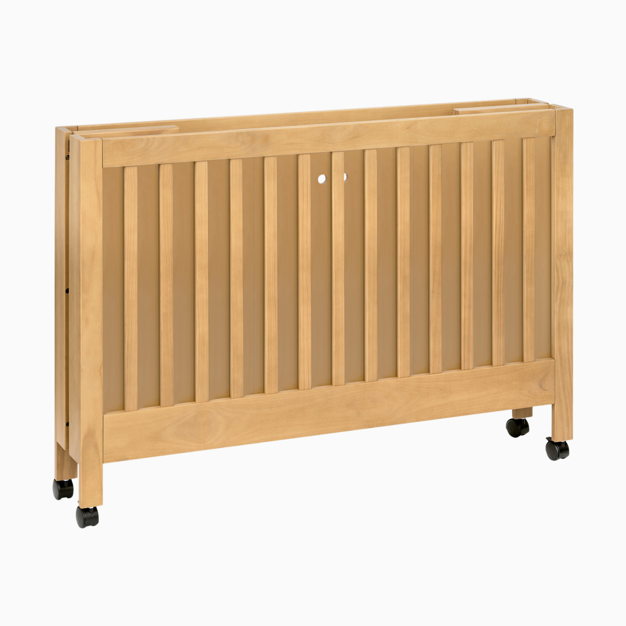 babyletto Maki Portable Folding Crib with Toddler Bed Conversion Kit - Honey.