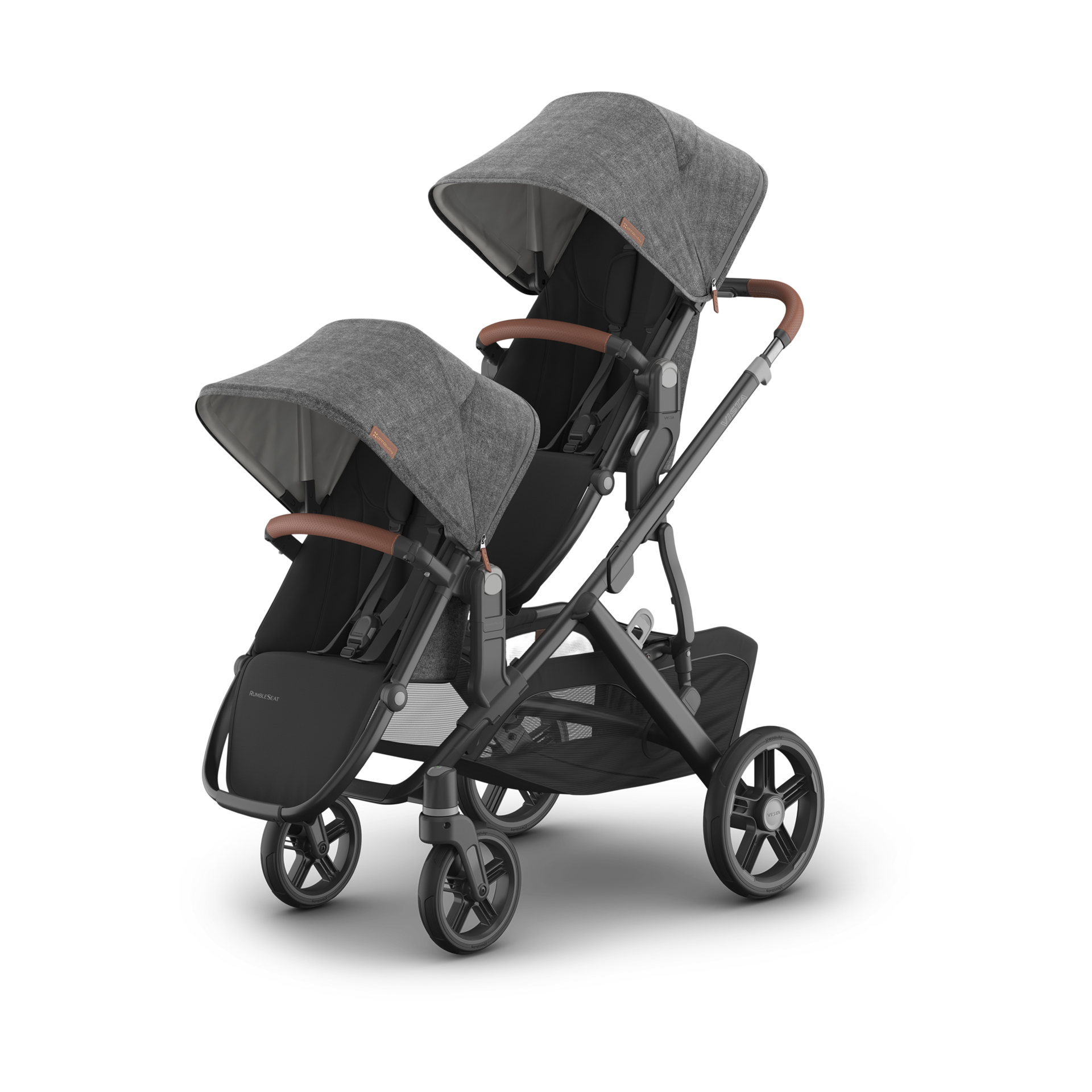 UPPAbaby Vista V3 Stroller, RumbleSeat V3 & Upper Adapters - Greyson.