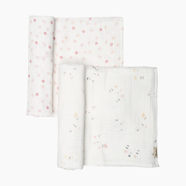Pehr Swaddle (2 Pack) - Peek A Boo Pink & Hatched Dots.