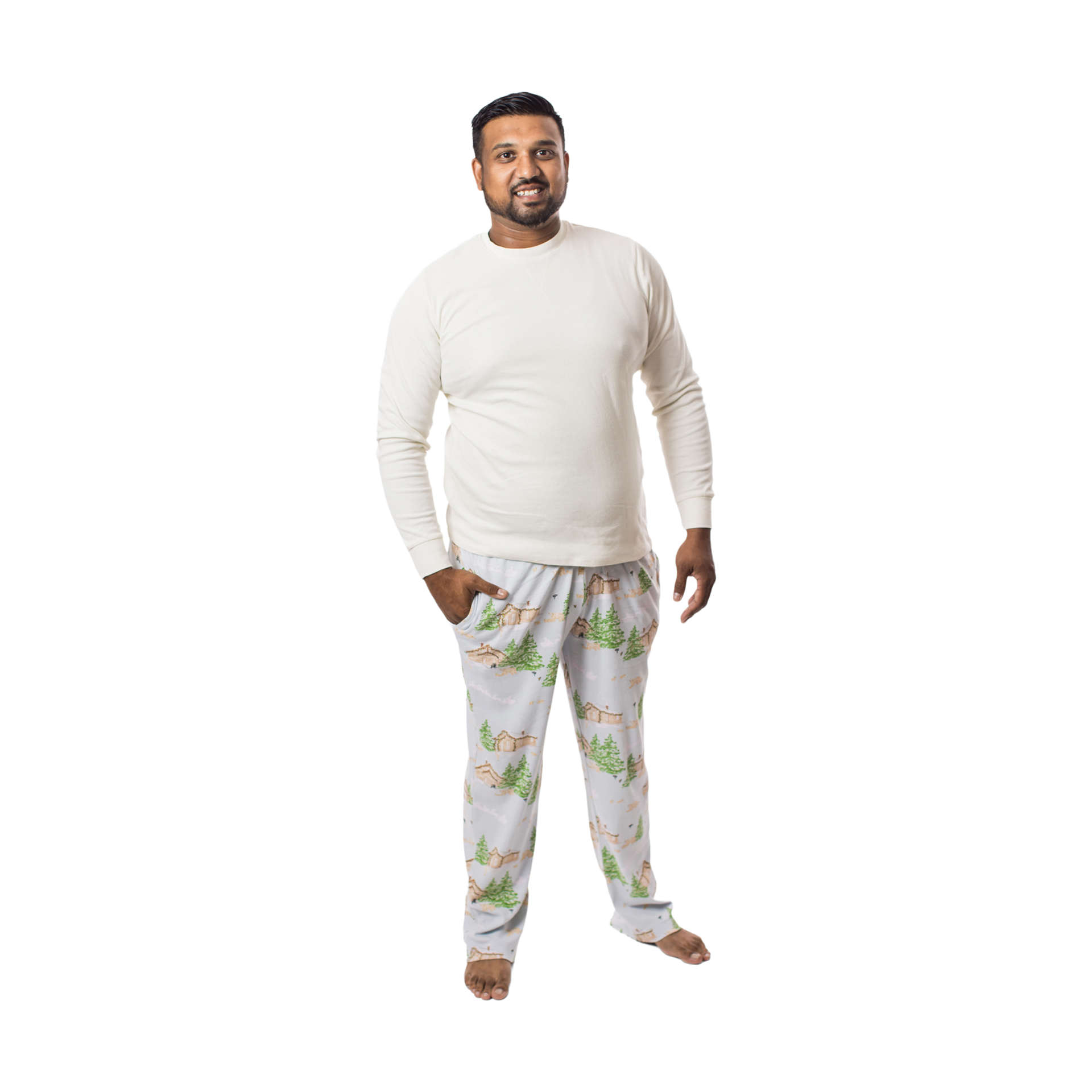 Burt's Bees Baby Mens Winter Cabin Matching Family Pajama Set.