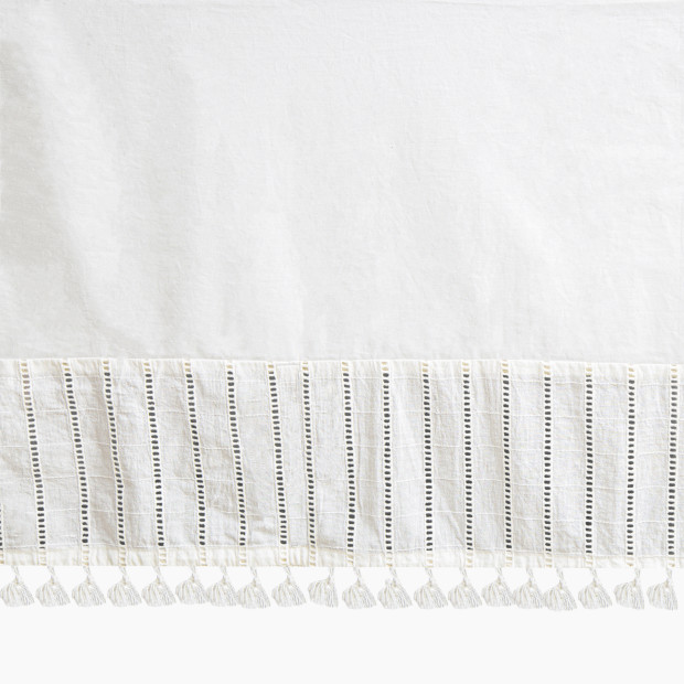 Crane Baby Cotton Tassel Bedskirt - Off-White Tassel.