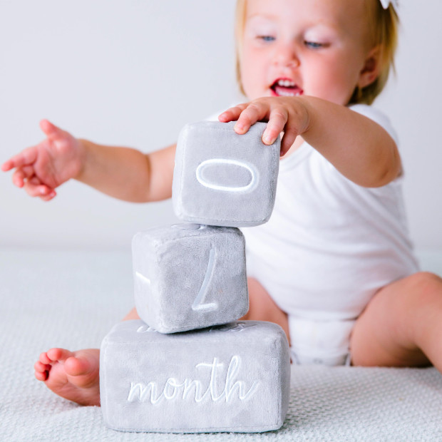Pearhead Plush Baby Age Blocks.