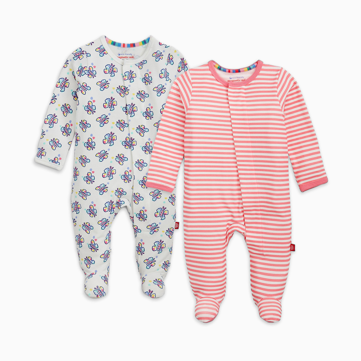 Magnetic Me Cloudstretch Magnetic Footie (2-Pack) - Butterfly Multi, 0-3 M.