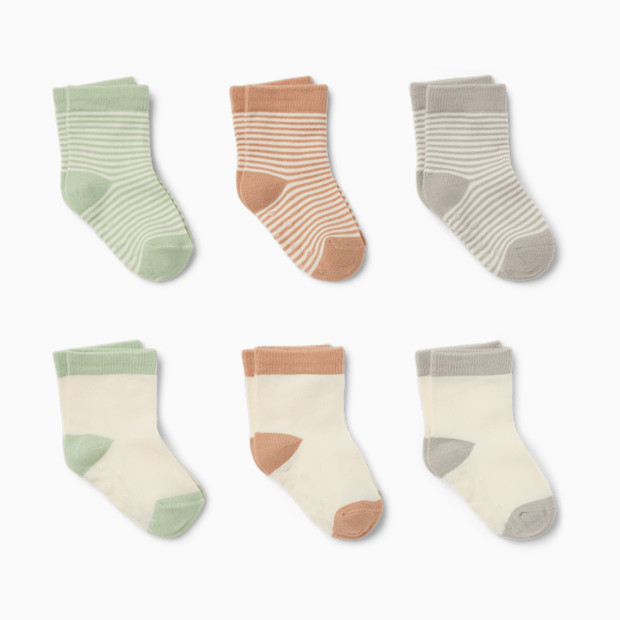 Small Story 6-Pack Crew Socks - Neutrals, 0-3 M.