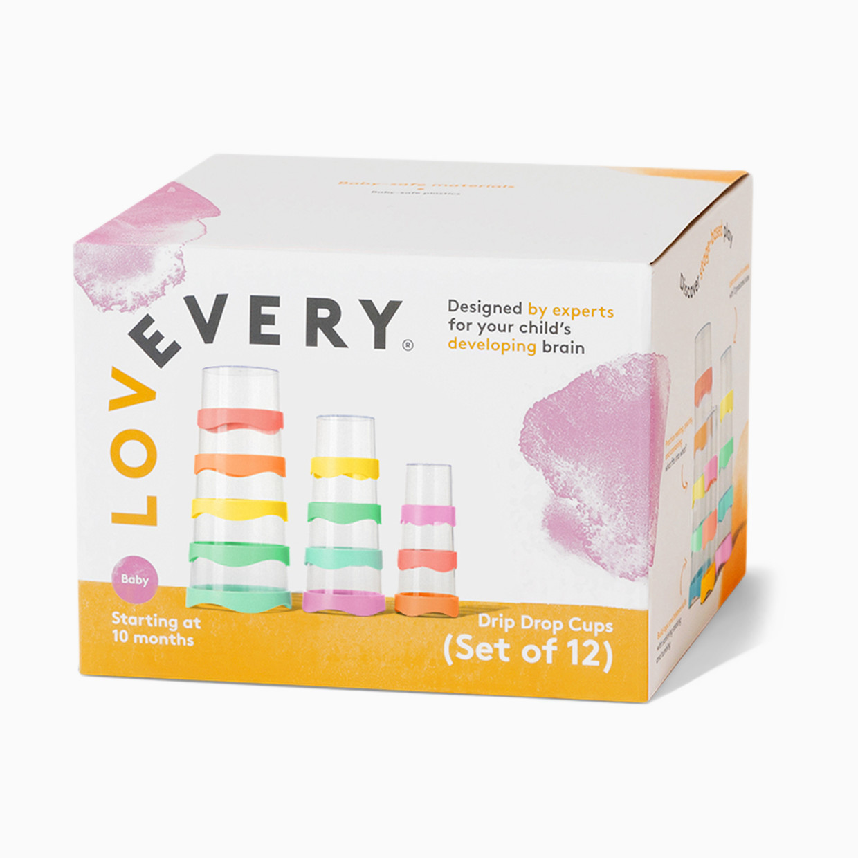 Lovevery Drip Drop Cups, Set of 12 Cups - 10 Months+.