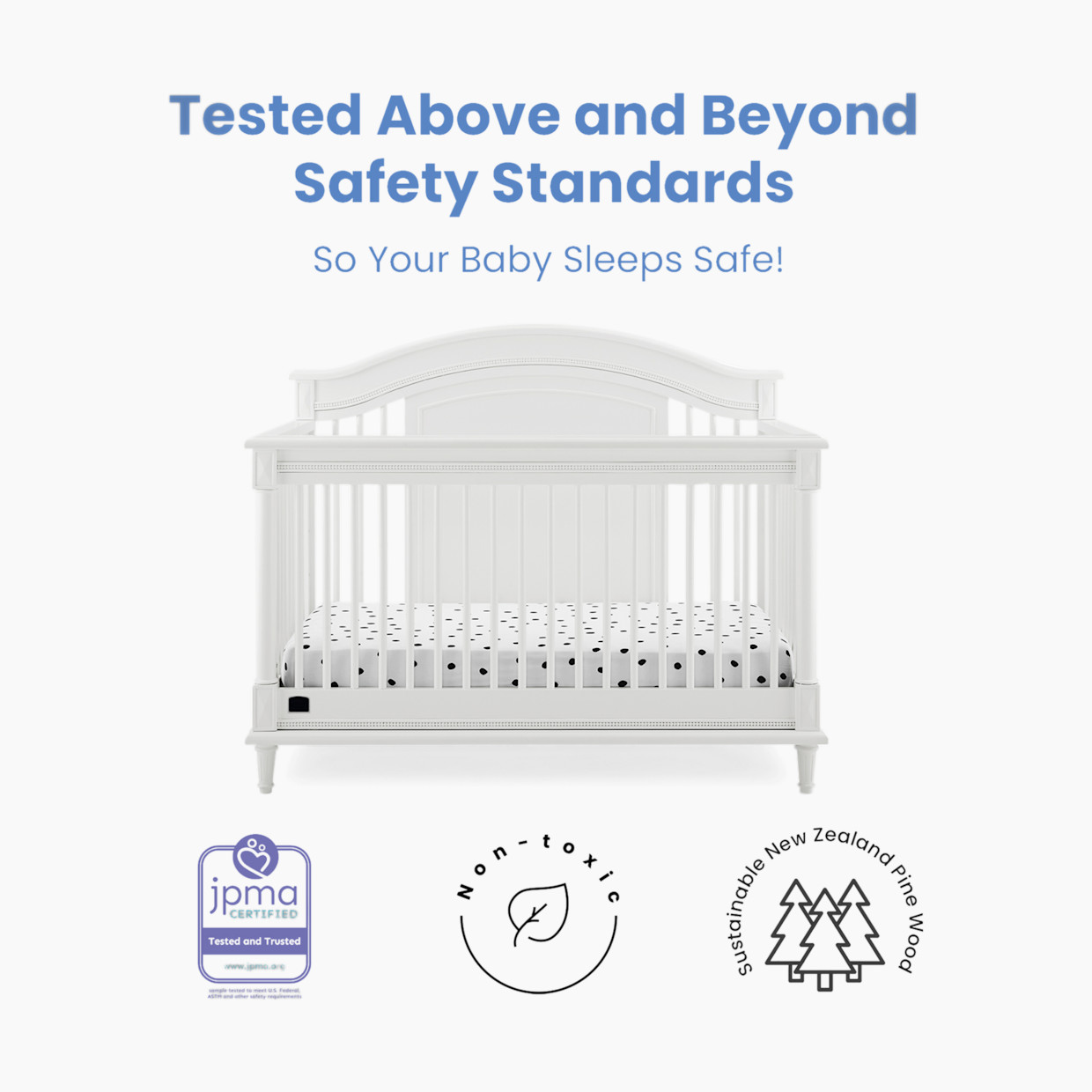 Simmons Kids Juliette 6-in-1 Convertible Crib with Toddler Rail - Bianca White.