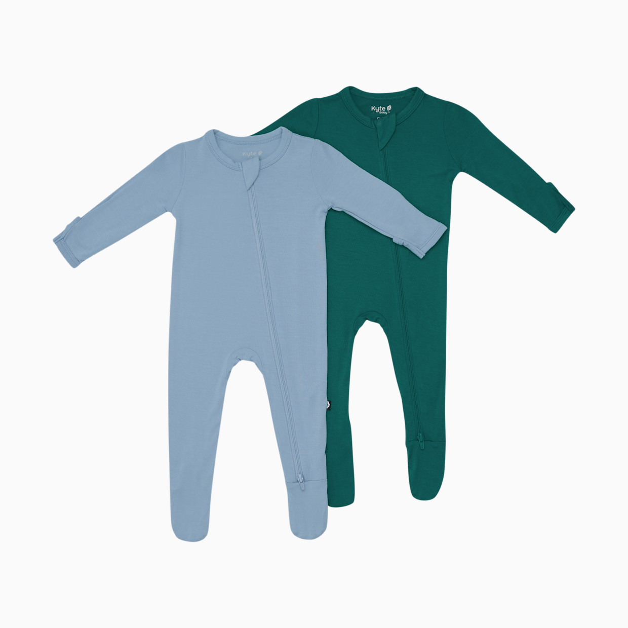 Kyte Baby Zipper Footie Bundle (2 Pack) - Dark Green, 3-6 M.